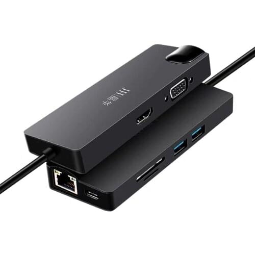 USB Type C Hub Type-C To HDMI 4K VGA Adapter RJ45 USB Splitter Lan Ethernet SD TF OTG USB-C 3.0 PD 8 in 1 for MacBook Pro /Air