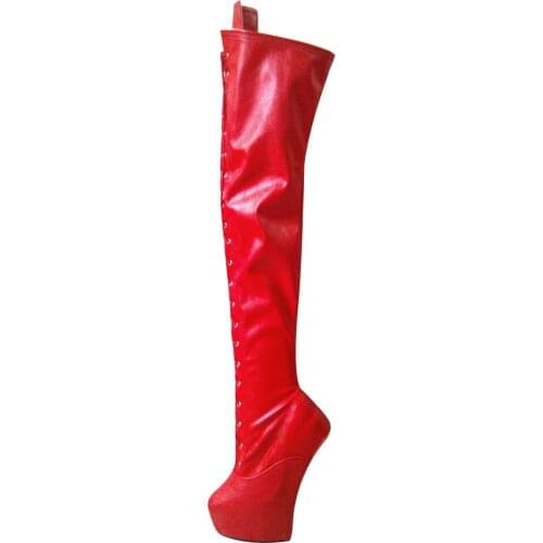 Womens Boots 7.09in High Height Sex Boots Party Boots Hoof Heels Over-The-Knee Boots US Size 6-14 No.WG2020