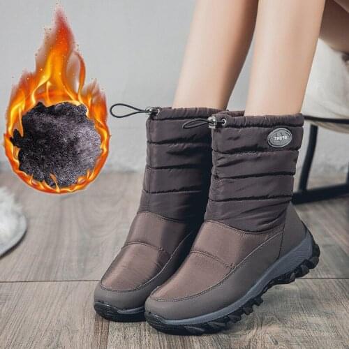 2020 new ladies boots winter ankle waterproof and warm snow boots platform with flat shoes Botas Mujer