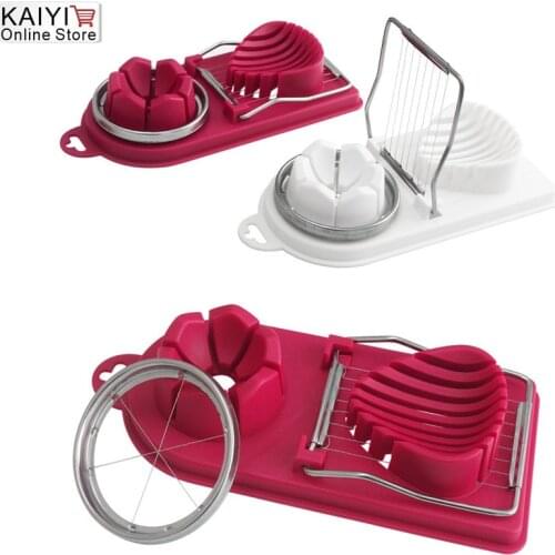 1Pcs Multifunctional Egg Cutter Stainless Steel Egg Slicer Sectioner Cutter Mold Flower-Shape Luncheon Cutter Kitchen Gadgets