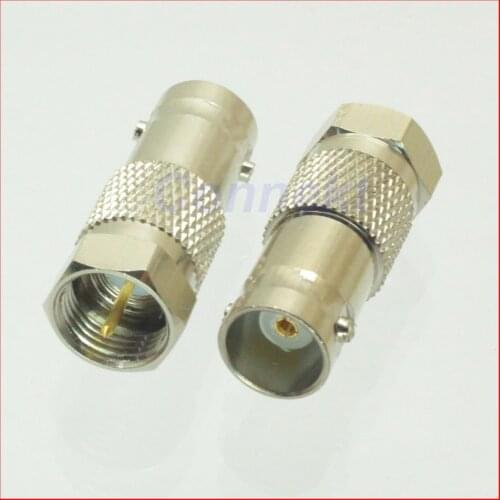 10pcs/lot BNC female jack to F male plug RF coaxial adapter connector