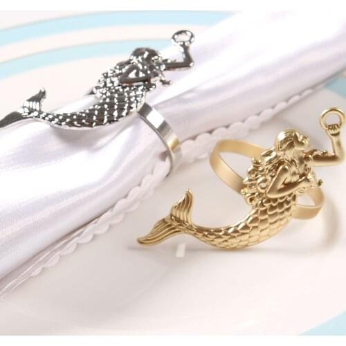 24pcs Creative hotel table accessories mermaid napkin ring marine napkin ring