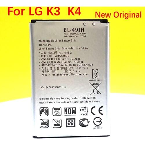 New Original 1940mAh BL-49JH Battery For LG K3 LS450 K4 K120 Spree K121 K130 k120e K130e Phone Replace +Track Code