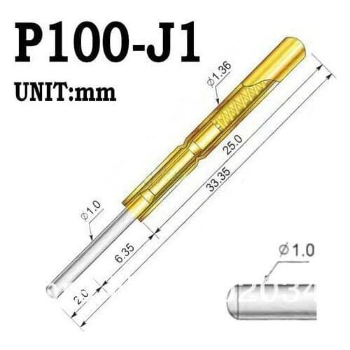 FREE SHIPPING 100PCS/LOT P100-J1 Dia 1.36mm 180g Spring Test Probe Pogo Pin