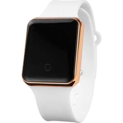 New Fashion Kids Watches Boys Led Square Dial Electronic Pink Strap Wrist Watch Girls Baby Women Men Unisex Clock Montre Enfant
