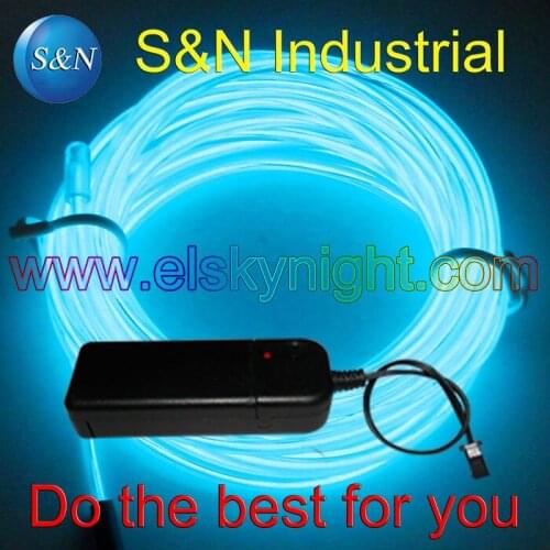 Ice blue 4M Flexible Neon Light EL Wire Rope Tube with Controller 10 colors for holiday decoration creative usage free shipping