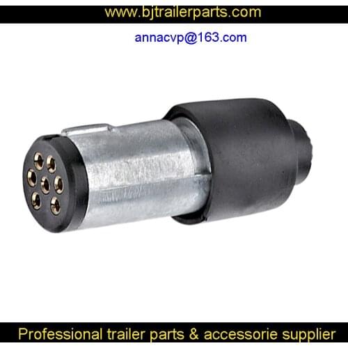 Quality 7 pin trailer plug small round male metal trailer truck automotive parts boat, trailer connector, trailer socket