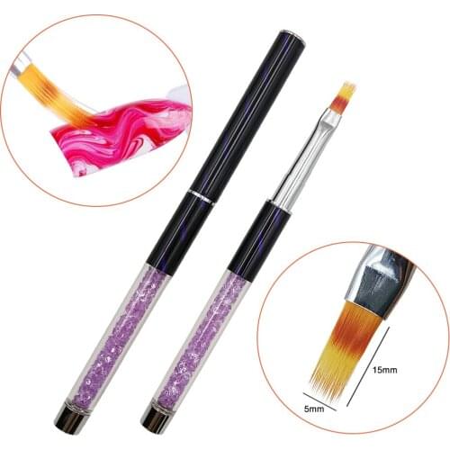 Nail Brush Nail Art Painting Pen Brush UV Gel Polish Gradient Rhinestone Crystal Acrylic Nail Ombre Drawing Pen Tools