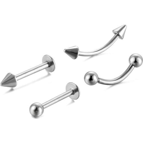 1Pc Surgical Steel 16G Body Piercing Jewelry Nose Ring Tongue Bar Lot Eyebrow Labret Piercing Set Horseshoe Ring Piercing Lot