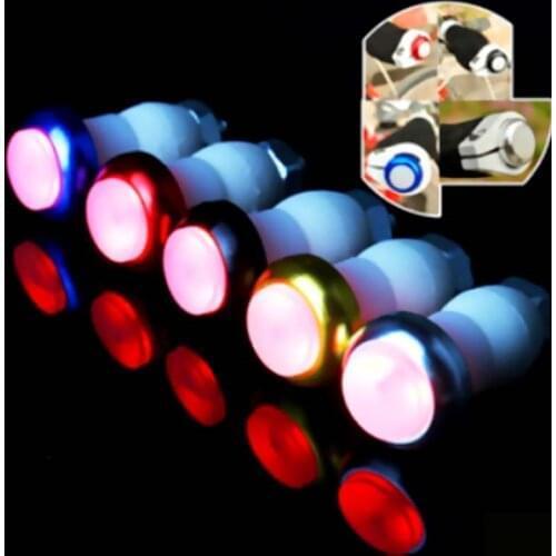 1 Pair Hot Sale Aluminum alloy Safety Cycling Bike Turn Signal Handle Bar End Plug LED Red Light Lamp Bike Accessories