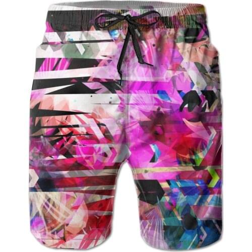 Mens Swimming Shorts Swimwear Abstract Floral Arrows Stripes Men Trunks Swimsuit Man Beach Wear Short Pants Bermuda Boardshorts