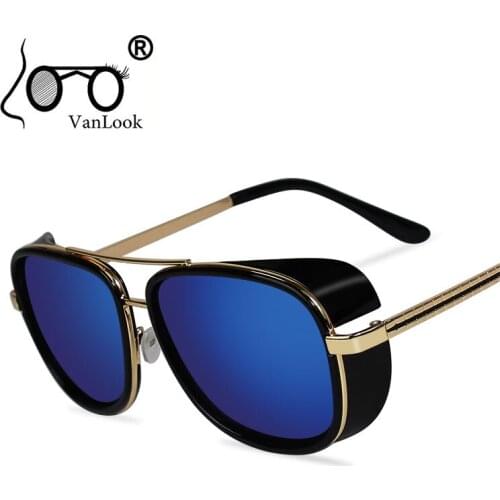 Steampunk Sunglasses Mens Sunglass Brand Designer Retro Punk Sun Glasses for Men Driving Fashion Hipster Mirror Lenses Gradient