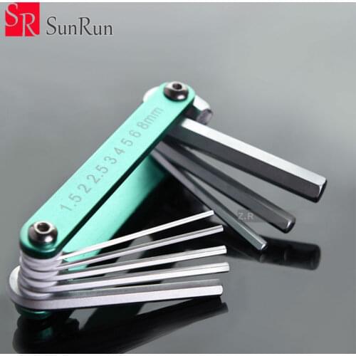 Allen wrench set HW-221M hexagon socket wrench 8PCS folding aluminum alloy