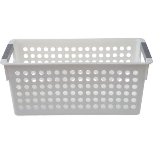 New Japanese-style Stackable Plastic Storage Baskets/Bins Organizer Fruit Toys Clothes Glove Box Debris Storage Basket (white)S