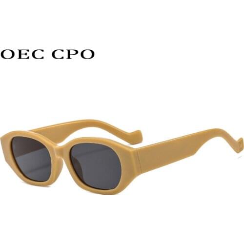 OEC CPO Square Vintage Sunglasses Women Men Rectangle Sun Glasses Men Punk Eyeglasses PC Frame Steampunk Shades Eyewear UV400