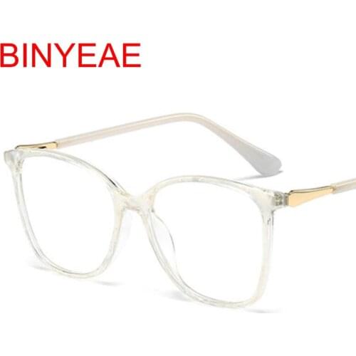 Pearl white Glasses Frame Men Women Oculos De Grau Vintage Clear Lens Eyeglasses Reading Myopia Glasses Cat Eye Big Eyewear