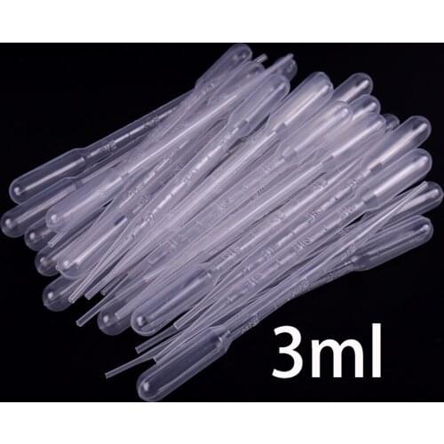 100PCS 3ML Pipettes Plastic Disposable Graduated Pasteur Pipette Dropper Polyethylene Makeup Tools Laboratory Tools