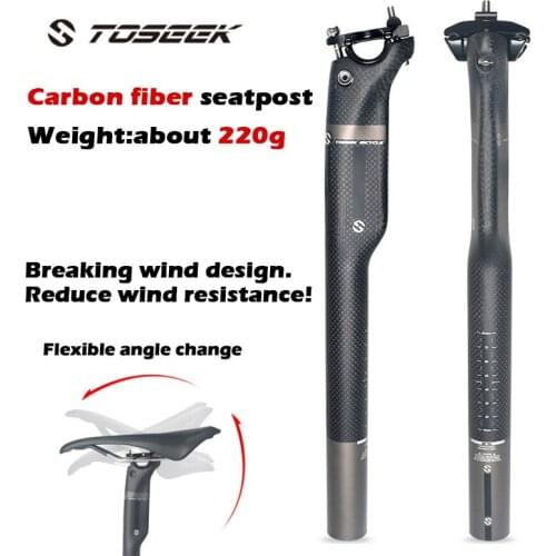 TOSEEK MTB Road Bike Carbon Seatpost 3K T800 Carbon Fiber Mountain Breaking Bicycle Seat Post 27.2mm30.8mm31.6mm Bicycle Parts