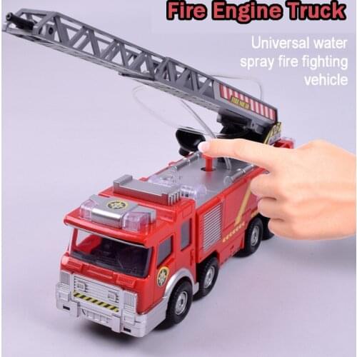 Fire Engine Toy Realistic Watering Car Light Musical Battery Driven Fire Truck Fireman Sam Toys For Children