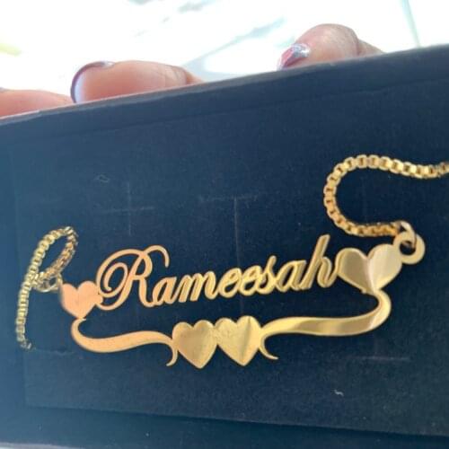 Joy Couple Name Necklaces Stainless Steel Custom Necklace Personalized Women Jewelry Filled Heart Spiritual Choker New Gifts