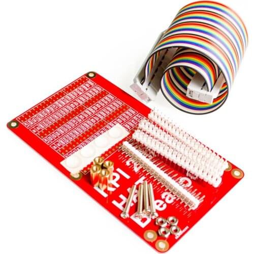 Raspberry Pi 3 HAT GPIO Expansion Board + 40P cable Kit - Red