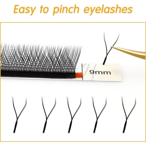 Lakanaku Y Shape Lashes Fluffy Matte Premium Individual Lash Extension 0.07 C/D 8-15 Natural Lashes Makeup Y Shape Eyelash