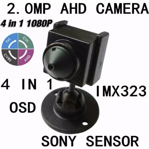 With UTC OSD Super Small Sony IMX323 Senor Mini Square AHD/TVI/CVI/CVBS Camera 4 IN 1 Mini 2.0MP 1080P For Indoor Security Use