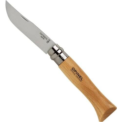 Opinel Inox No 8 Stainless Steel Folding Pocket Knife with Beechwood Handle Camping Hiking Trekking Outdoor Hunting
