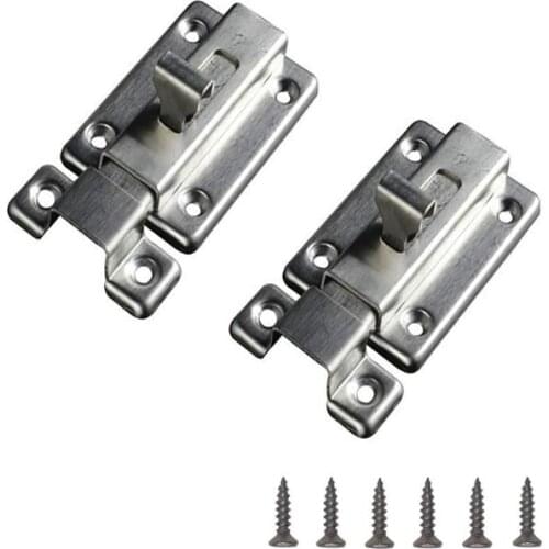 Slide Latch Stainless Steel Door Window Latch Sliding Barrel Bolt Lock for Home/Office Security -Pack of 2