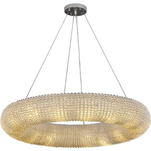 2021 New Modern Luxury Round Crystal Chandeliers Lighting For Living Dining Room Bedroom Indoor Decor Light Fixtures