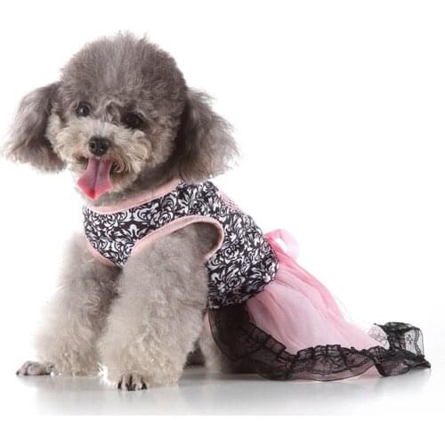 Spring/Summer Dog Dresses Cotton Pink Love Heart Princess Dress Party Clothes For Small Dogs Pet Supplies Wholesale