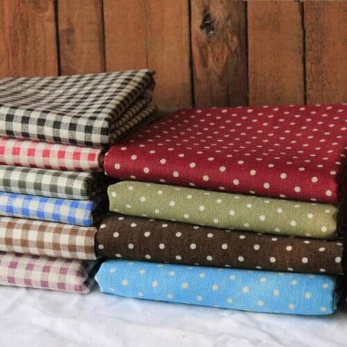 Dot Vintage Woven Fabric Rough Linen Fabric Polyester For Home Textile Christmas Decoration Cloth W300022