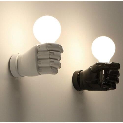 Vintage White Fist Art Resin Wall Lamp for Loft Cafe Office Restaurant Bar Club Balcony Corridor bedroom light WJ42501
