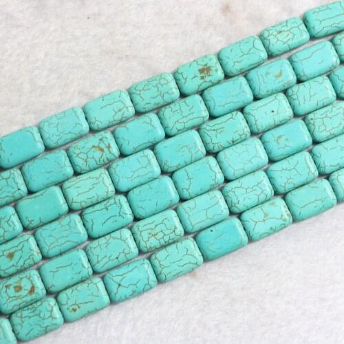 High grade blue calaite turquoises stone 13x18mm new rectangle fashion loose round beads diy jewelry B323
