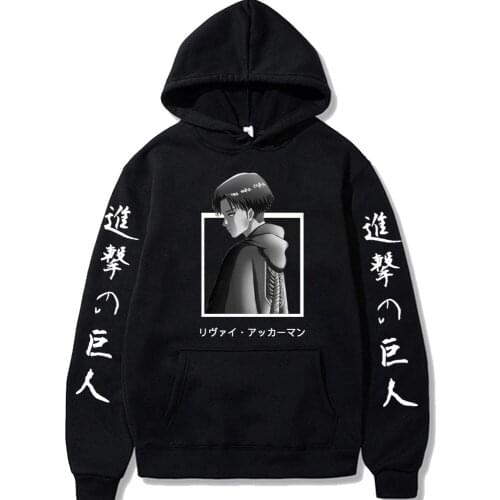 Japan Harajuku Anime Attacks Giant Pullover Fleece Top Long Sleeve Fashion Casual Mens Womens Hoodie 2021