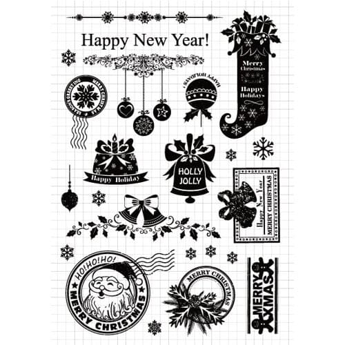 YPP CRAFT Merry Christmas Transparent Clear Silicone Stamps for DIY Scrapbooking/Card Making/Kids Crafts Decoration Supplies M08
