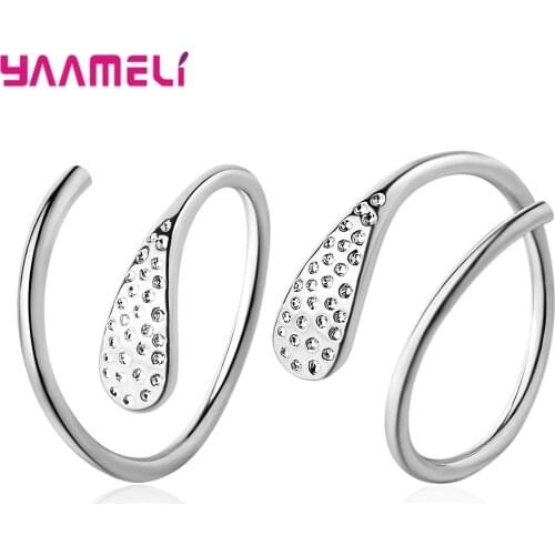 Real 925 Sterling Silver Female Wave Stud Earrings For Women New Year Christmas Gift Jewelry Pendientes Mujer