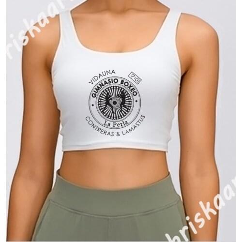 Gimnasio De Boxeo La Perla Women Tank Top Fitness Summer Personalized Cotton Slim Round Collar Family Casual Crop Top