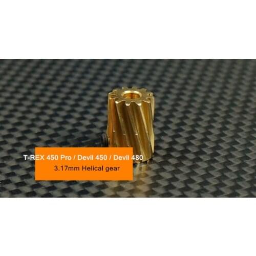 0.6 Modulus Helical gear Copper 12 Teeth 0.6M 12T 3.17mm hole gear,For 450/480 brushless motor Helical gear