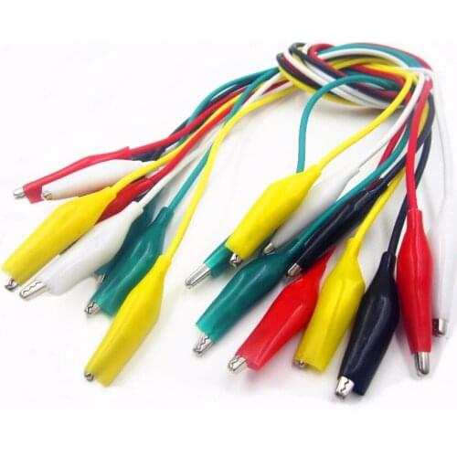 100pcs 5 colors 30cm length double-ended alligator clips jumper wire mini DIY cable