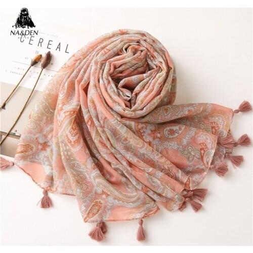 2020 new flowers printing viscose summer scarf with tassel Fashion beach Wraps Spring Shawls Hijab gift wholesales