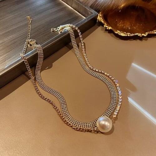 2021 New Clavicle Chain Female Luxury Design Gold Silver Color Necklaces French Romantic Style Fashion Chokers Prom Accessories