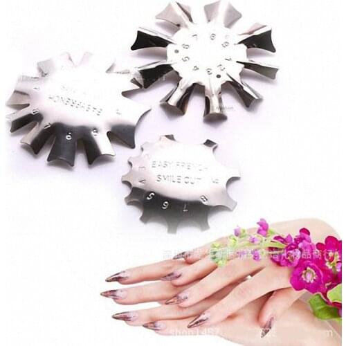 3 style Nail Art French sticker Edge Trimmer Manicure Smile tips Line cutter tools easy paint nail polish template guide plate