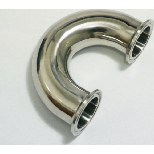 38mm O/D 304 Stainless Steel Fits Ferrule OD 50.5mm Sanitary Ferrule 180 Degree Elbow Pipe Fitting Tri Clamp