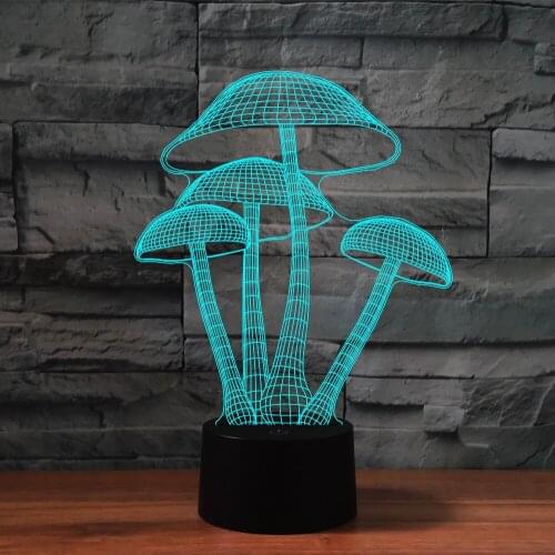 Mushroom 3D LED Night Light 7 Colors Acrylic Table Lamp for Home Decoration for Kids Gift Home Bedroom Decortion