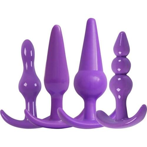 4pcs Anal Plug set Anal Beads Silicone Butt Plug Erotic G-spot Prostate Massager Adult Sex Toys For Woman Men Gay Sex Product