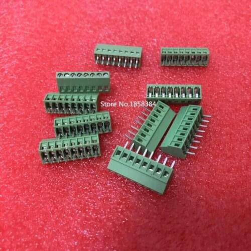 Free shipping 10pcs 8 Poles/8 Pin 2.54mm Pitch PCB Mount Screw Terminal Block Connector