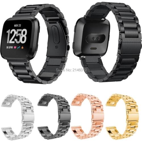 Stainless Steel Link Watch Band Strap Wristband Bracelet Loop for Fitbit Versa