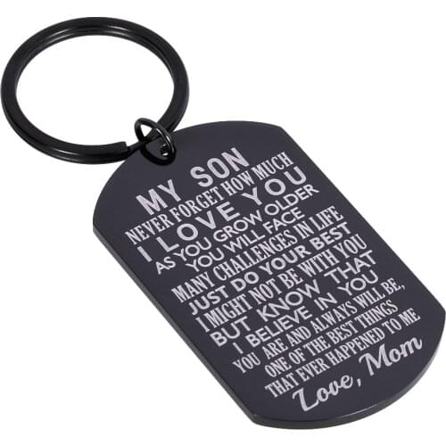 To My Son Keychain Gifts to My Son Never Forget How Much I Love You Key Ring Family Gifts Jewelry From Dad Mom