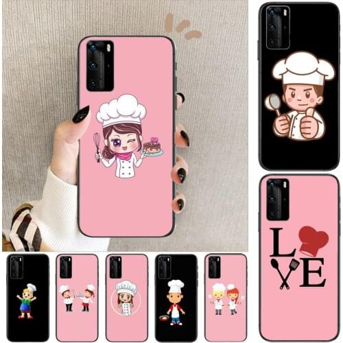 Baking Cook Chef Case For Phone Case For Huawei P40 p30 P20 10 9 8 Lite E Pro Plus Black Etui Coque Painting Hoesjes comic fas